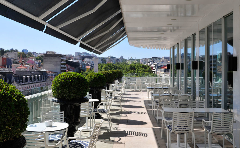 Terrace of Rossio Restaurant Rooftop of the Altis Avenida Hotel