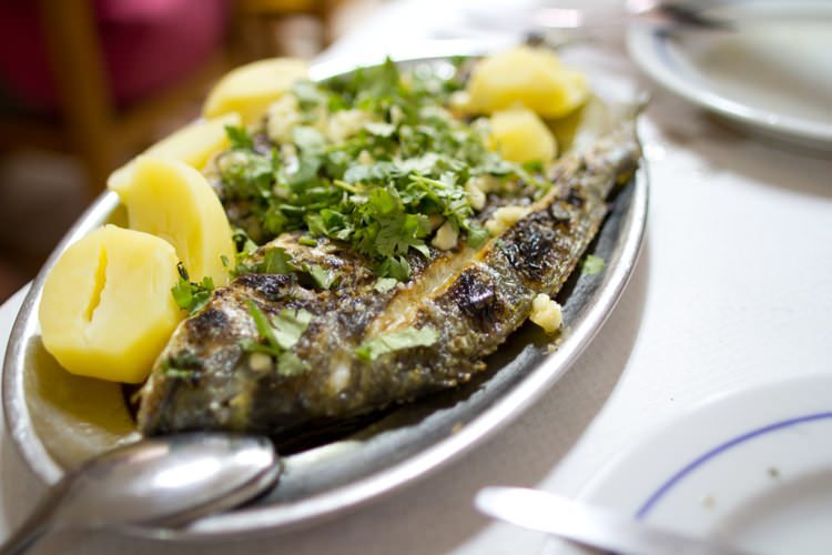 grilled sea bream - traditional portuguese dish