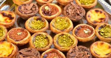 Pistachio - Chocolate - Traditional Natas from Confeitaria Nacional - Lisbon